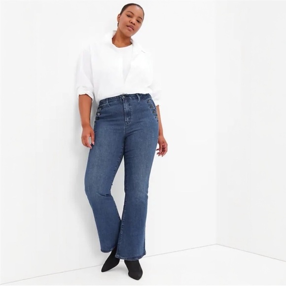 GAP 70’s Style Flare Jeans NWT 10 SHORT - Picture 5 of 8